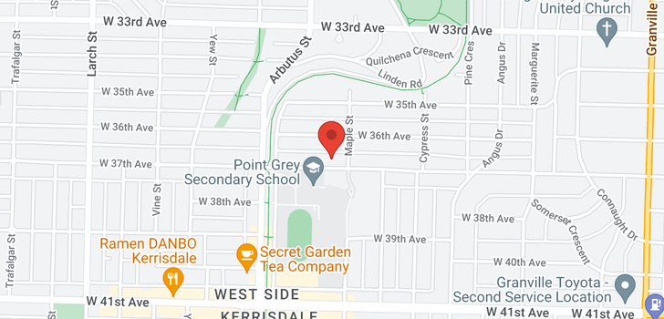 map of 2019 W 37TH AVENUE